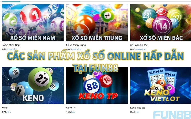Các sản phẩm Xổ Số online hấp dẫn tại Fun88
