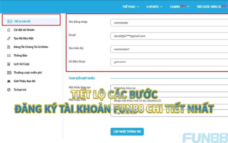 Đăng ký Fun88 - Thao tác gia nhập nhà cái chi tiết 2 Tiết lộ các bước đăng ký tài khoản Fun88 chi tiết nhất