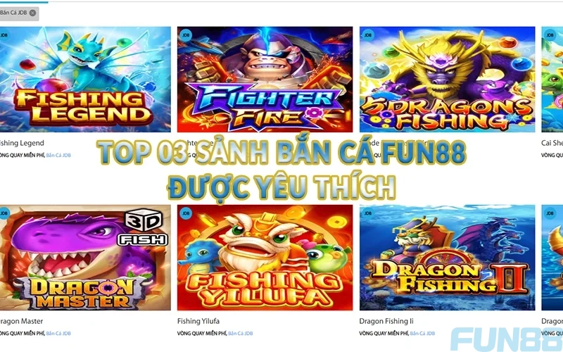Bắn Cá Fun88 - Hoà mình vào đại dương đầy màu sắc 2 Top 03 sảnh Bắn Cá Fun88 được yêu thích